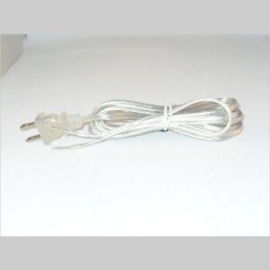 8 Foot Clear Silver 18/2 SPT-1 Cord Set