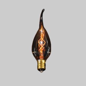 12 Watt Vintage Incandescent Candelabra Amber Flame Tip Bulb